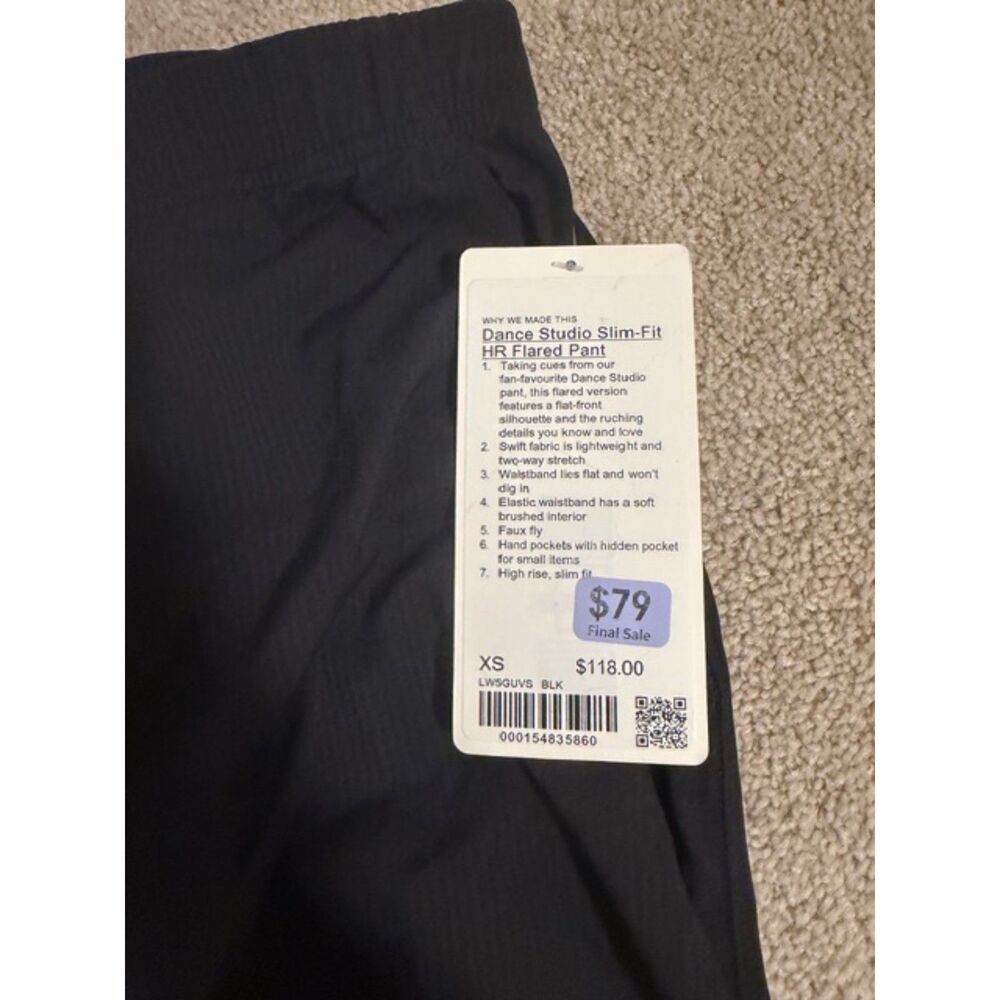 NWT Lululemon Dance Studio Slim-Fit High-Rise Flared Pant in Black XS